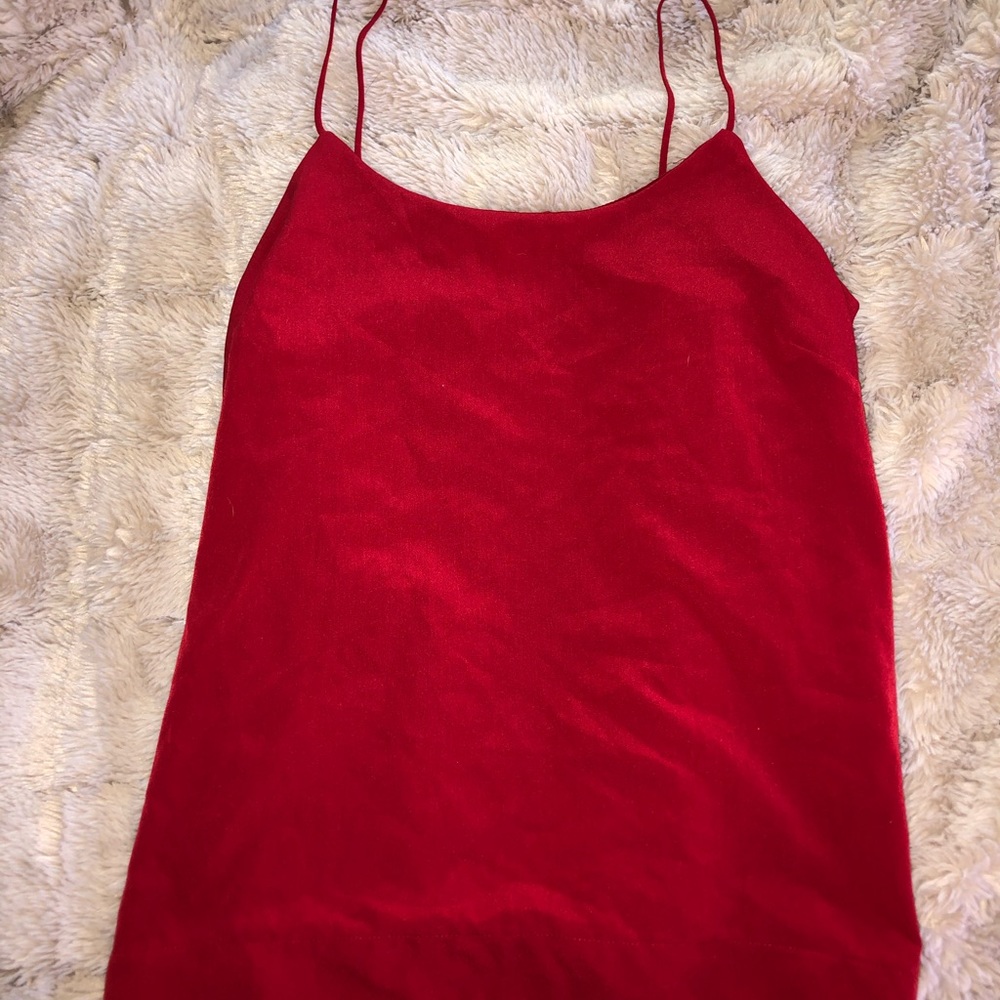 Red flowy tank
